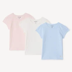 Set van 3 T-shirts met korte mouwen en hartprint meisjes