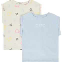 Set van 2 t-shirts met korte mouwen in doosvorm meisjes