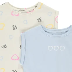Set van 2 t-shirts met korte mouwen in doosvorm meisjes