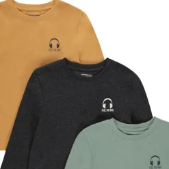 Set van 3 t-shirts met lange mouwen en print jongens