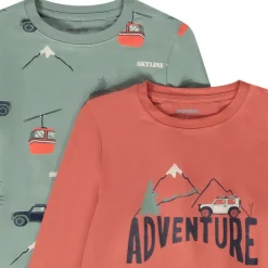 Set van 4 t-shirts met lange mouwen en fantasiepatronen voor jongen