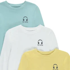 Set van 3 t-shirts met lange mouwen en print jongens