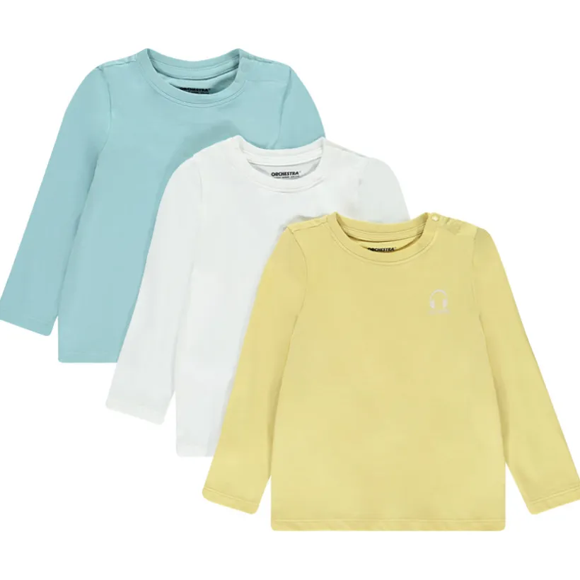 Set van 3 t-shirts met lange mouwen en print voor baby jongens