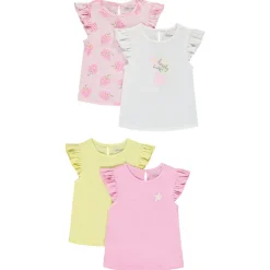 Set van 4 t-shirts met pofmouwen voor baby meisjes