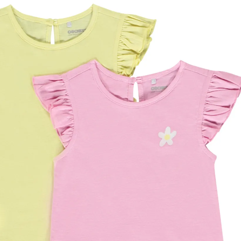 Set van 4 t-shirts met pofmouwen voor baby meisjes