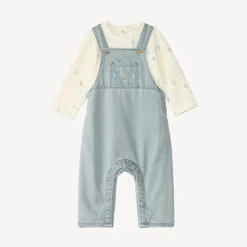 Set van tuinbroek en t-shirt voor babyjongens met robotmotieven