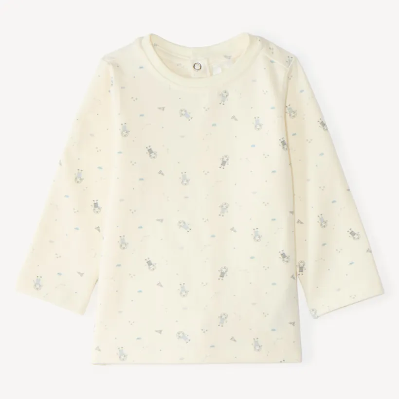 Set van tuinbroek en t-shirt voor babyjongens met robotmotieven