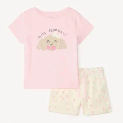 Set van tweedelige korte pyjama meisjes met ontbijtthema.