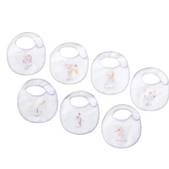 Set van 7 unicorn slabbetjes