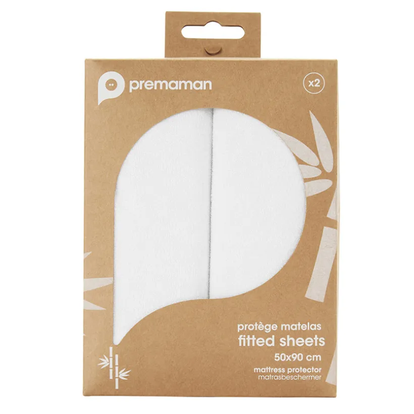 Set van 2 viskose co-sleeping matjes 50 x 90 cm