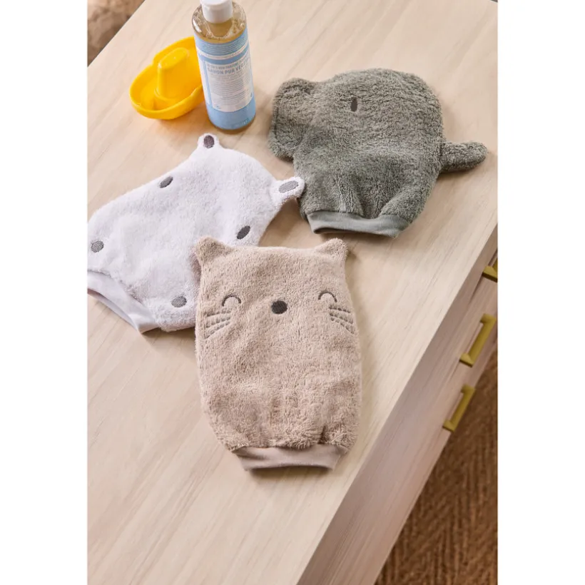 Set van 3 washandjes Dieren van de savanne