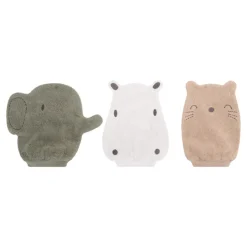 Set van 3 washandjes Dieren van de savanne