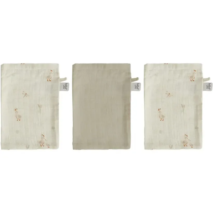 Set van 3 Washandjes Tetra Dear Goose Ecru