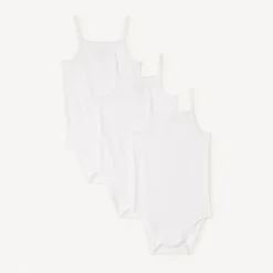 Set van 3 witte mouwloze body's meisjes baby