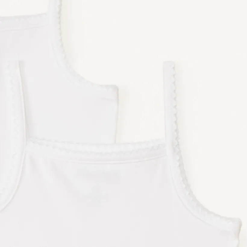 Set van 3 witte mouwloze body's meisjes baby