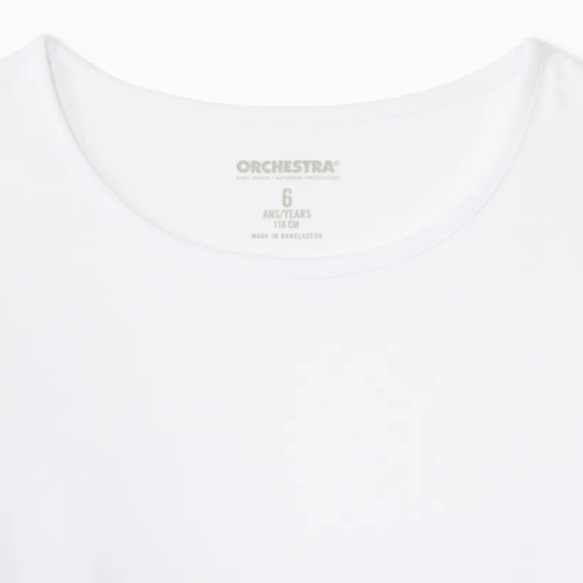 Set van 3 witte t-shirts met lange mouwen meisjes