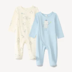 Set van 2 zachte babyslaapzakken voor jongens met robotmotief (Verschillende afwerkingen afhankelijk van de leeftijd)