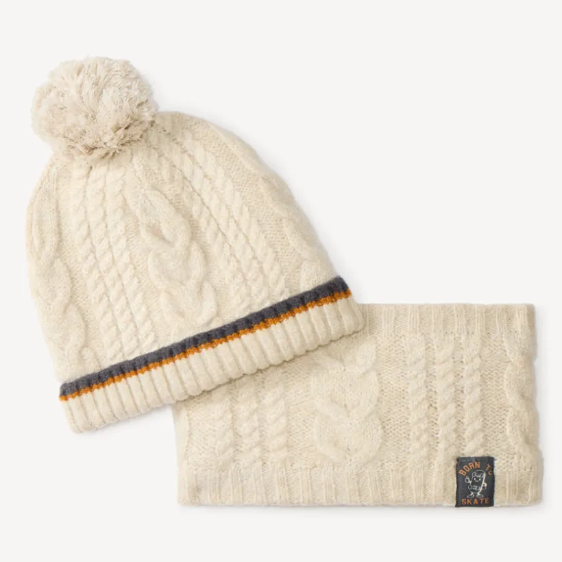 Set voor babyjongen, muts + snood van doublé micropolaire