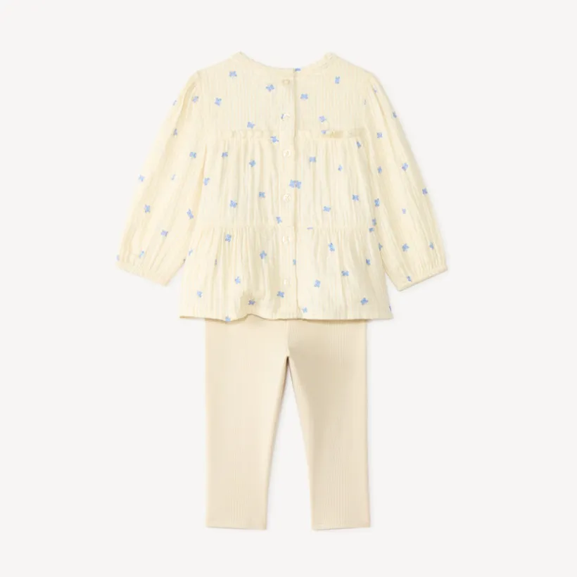 Set voor babymeisje met bloemenprint tuniek en legging