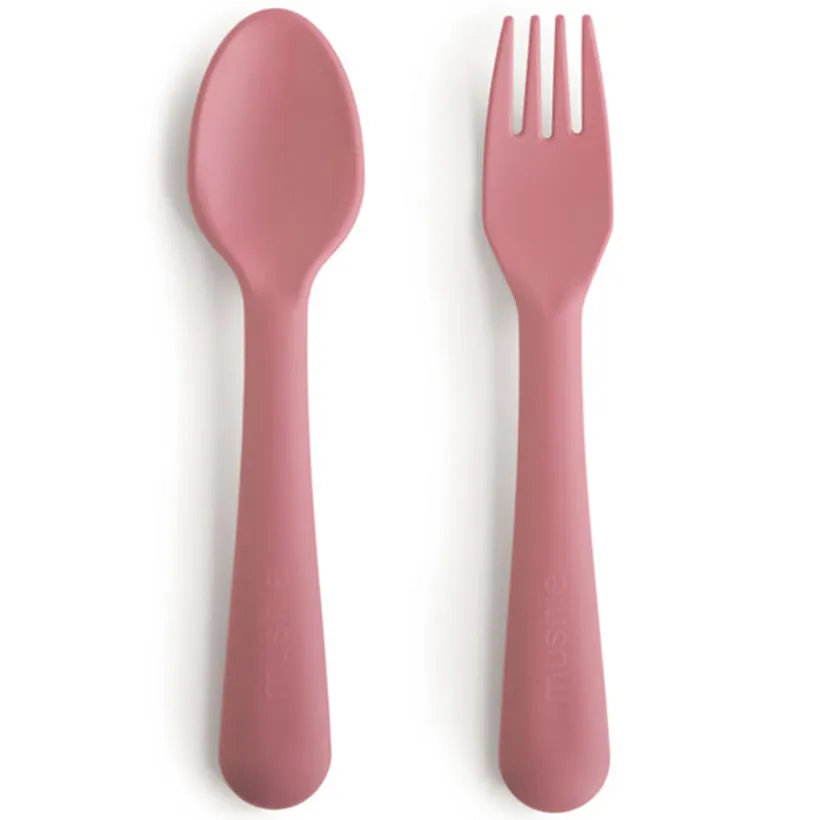 Set Vork en lepel Dusty Rose