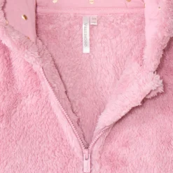 Sherpa fleecevest met kap voor babymeisje