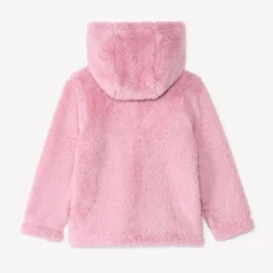Sherpa fleecevest met kap voor babymeisje