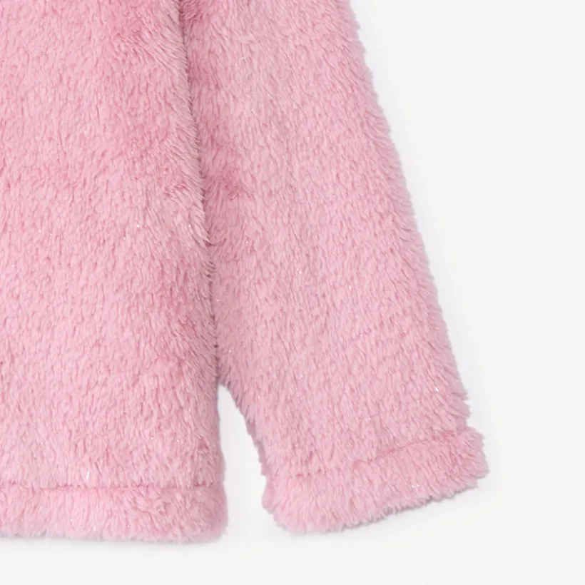Sherpa fleecevest met kap voor babymeisje