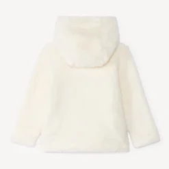Sherpa fleecevest met kap voor babymeisje