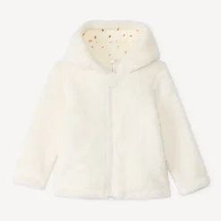 Sherpa fleecevest met kap voor babymeisje