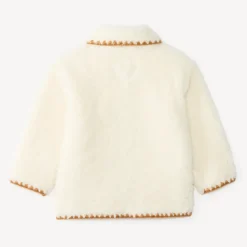 Sherpa jasje voor meisjes met schapenvacht en fancy borduring.