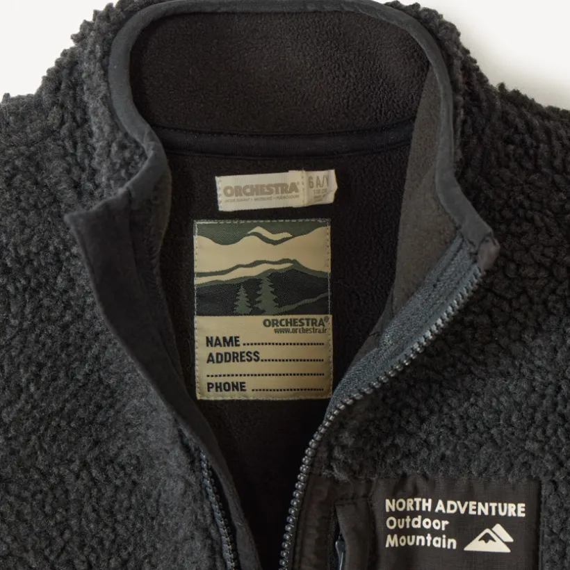 Sherpajas met schapenvachtlook jongens in antraciet