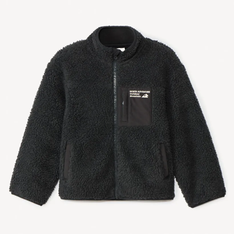 Sherpajas met schapenvachtlook jongens in antraciet