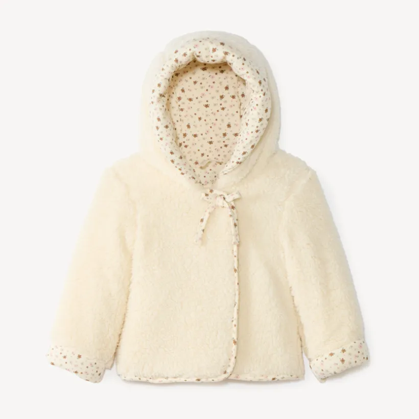 Sherpa jas voor meisjes met capuchon