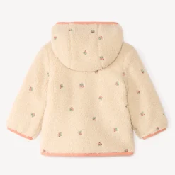 Sherpa jas voor meisjes met fruitborduursels