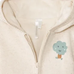 Sherpavoering vest met geborduurde patch voor babyjongens