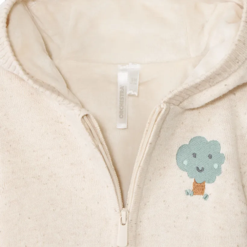 Sherpavoering vest met geborduurde patch voor babyjongens