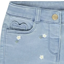 Short effect denim met borduursel fantasie voor baby meisje