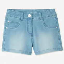 Short in denim met used effect meisjes