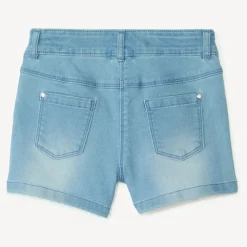 Short in denim met used effect meisjes
