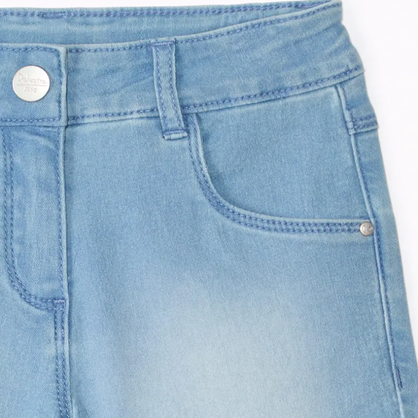Short in denim met used effect meisjes