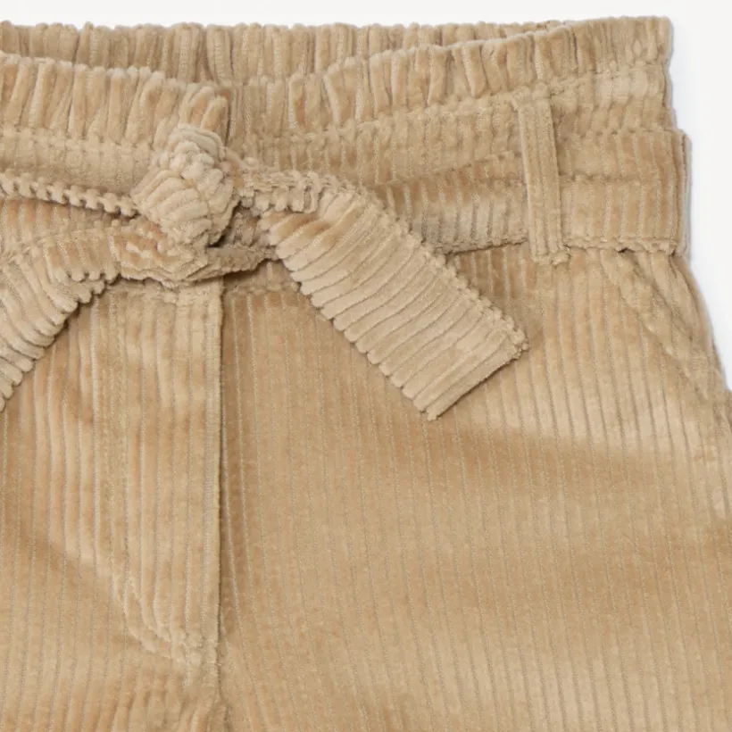 Short in geribbelde fluwelen stof met ceintuur om te knopen meisjes