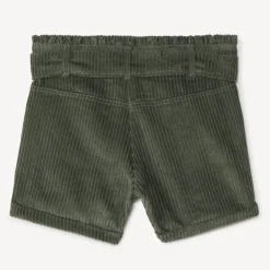 Short in geribd fluweel met ceintuur om te knopen meisjes