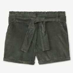 Short in geribd fluweel met ceintuur om te knopen meisjes