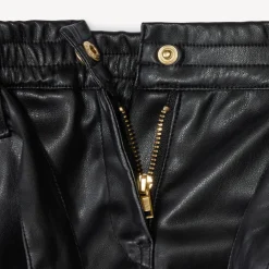 Short in imitatieleer met knoopriem meisjes
