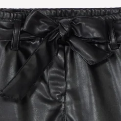 Short in imitatieleer met knoopriem meisjes
