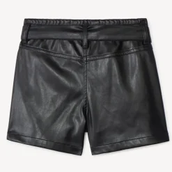 Short in imitatieleer met knoopriem meisjes
