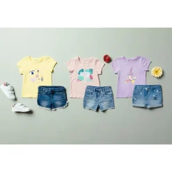 Short in jeans met kanten afwerking meisjes