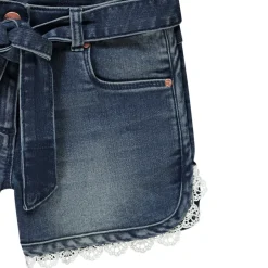 Short in jeans met kanten afwerking meisjes