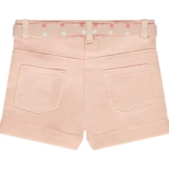 Short in jeans met strikceintuur en pailletten voor baby meisje