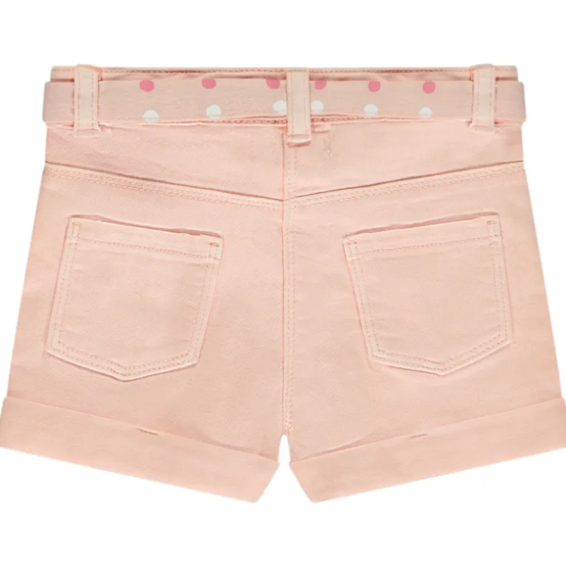 Short in jeans met strikceintuur en pailletten voor baby meisje